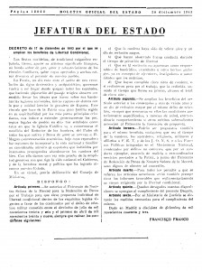 Decreto de 17 de diciembre de 1943 por el que se amplían los beneficios de libertad condicional